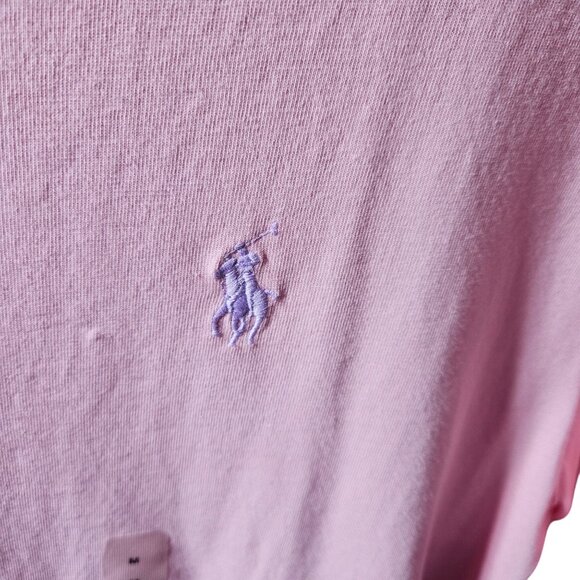 Polo Ralph Lauren Pink Crewneck T-Shirt With Embroidered Logo Mens Medium 100% C - Picture 2 of 7